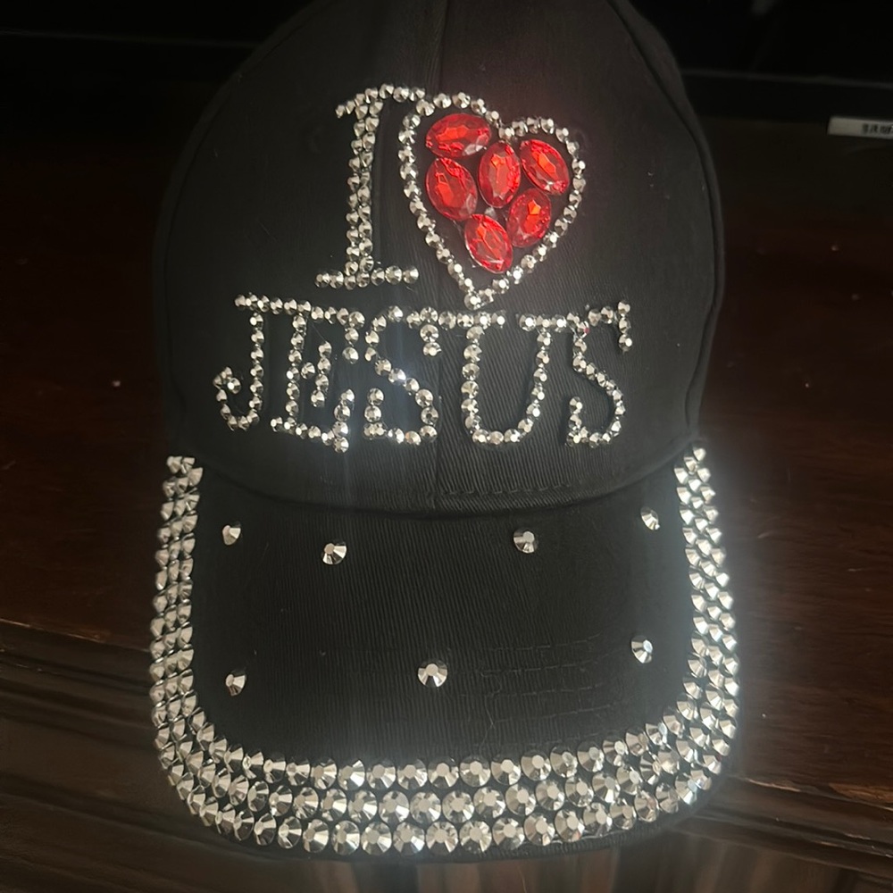Women Hat/ Cap I love Jesus Bedazzled ❤️✨